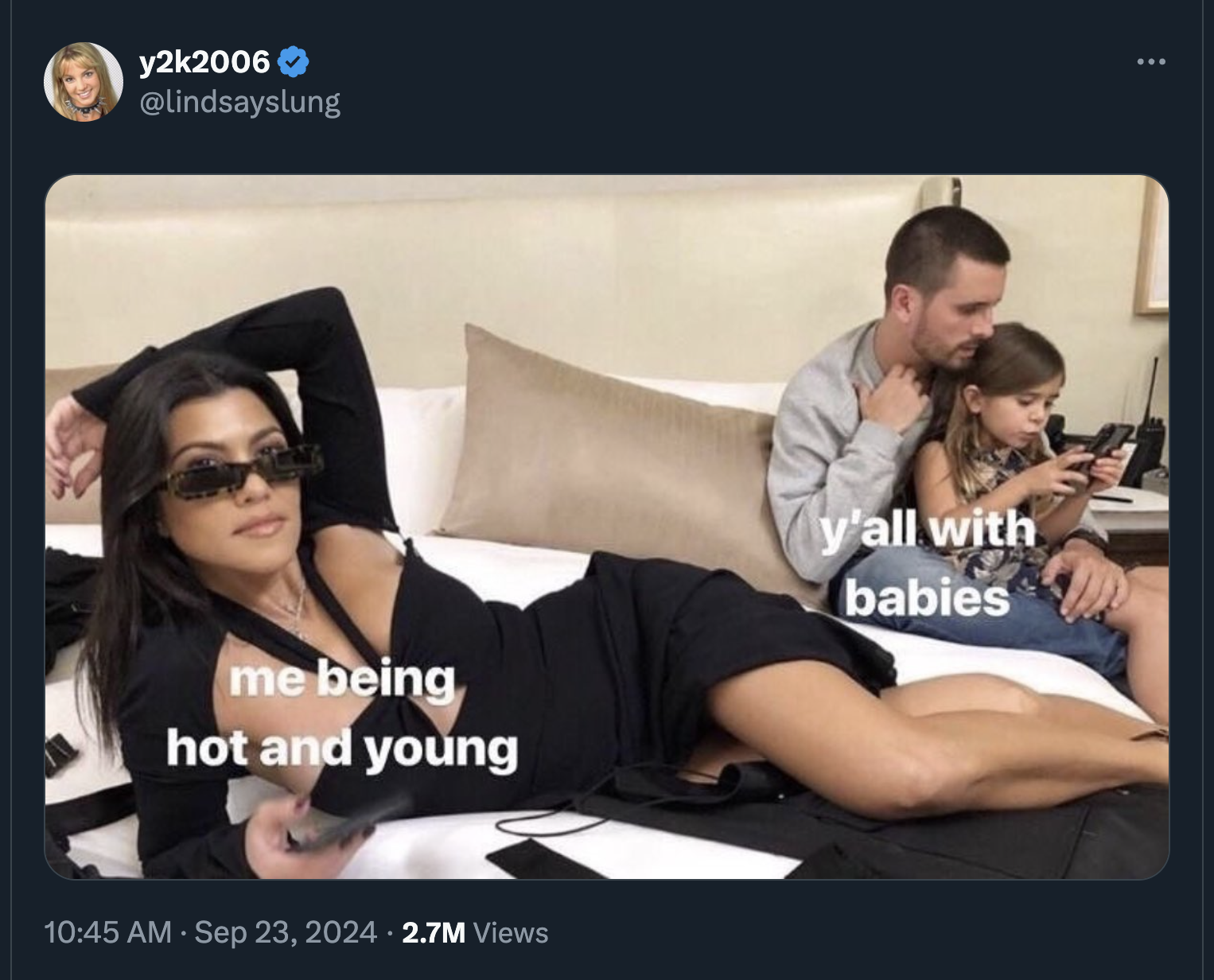 kourtney kardashian laying on bed - y2k2006 me being hot and young 2.7M Views y'all with babies